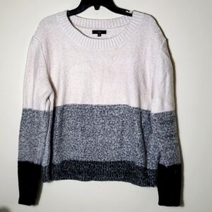 Fate tricolor sweater, crewneck, color lock, neutral color, women's size XL.